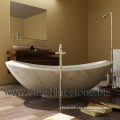 Carrara White Marble Free Standing Oval Bathtub BT-032A